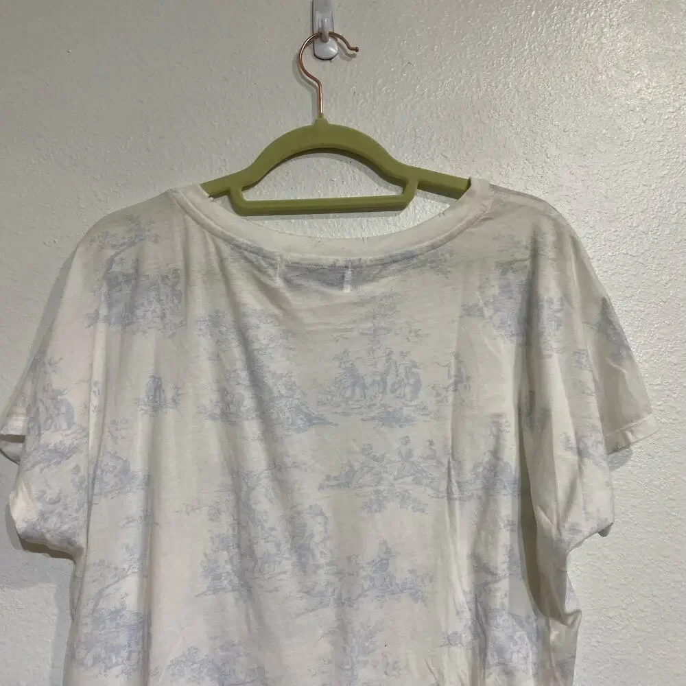 Wildfox White Tagged Toile Heritage Shirt Sleeve Tee Sz S NWT